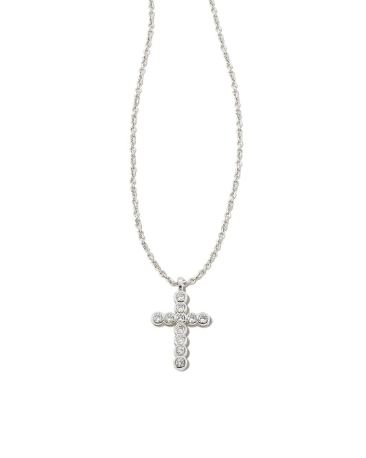 A delicate symbol with subtle shine, the Cross Gold Pendant Necklace in White Crystal is a meaningful reminder of what matters to you most. Silver