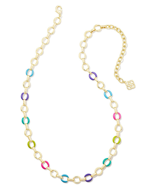 Kendra Scott Kelsey Chain Necklace Gold Multi Mix