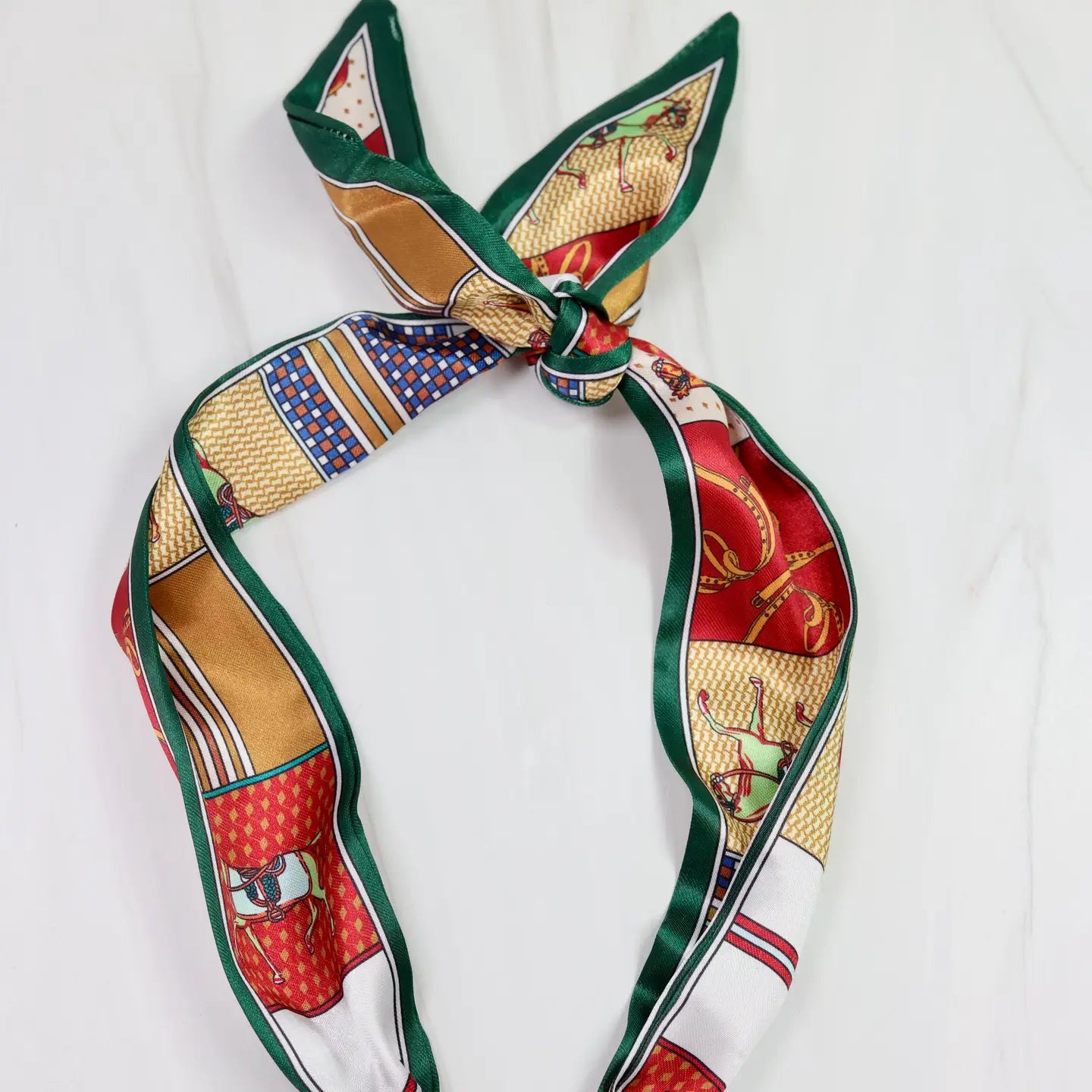 Scarf Heart Charm Necklace with unique pattern, adjustable