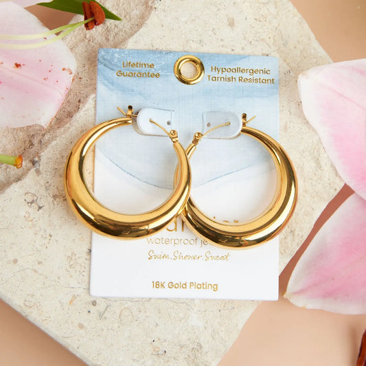 Round Hoop Earrings Gold