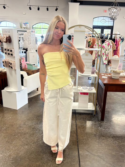 Lemon Lush Strapless Top
