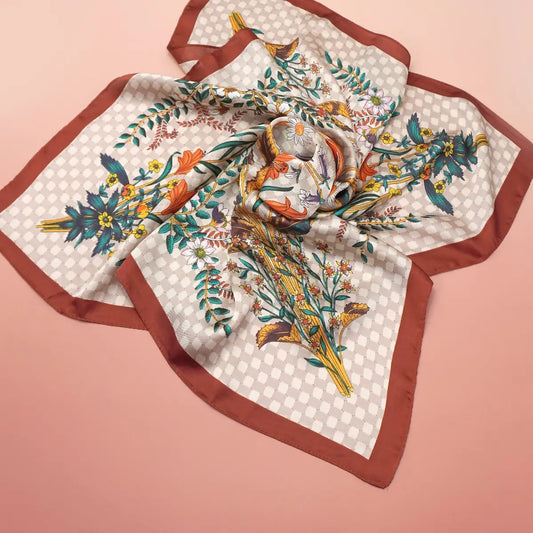 Large Floral Print Bandana Scarf