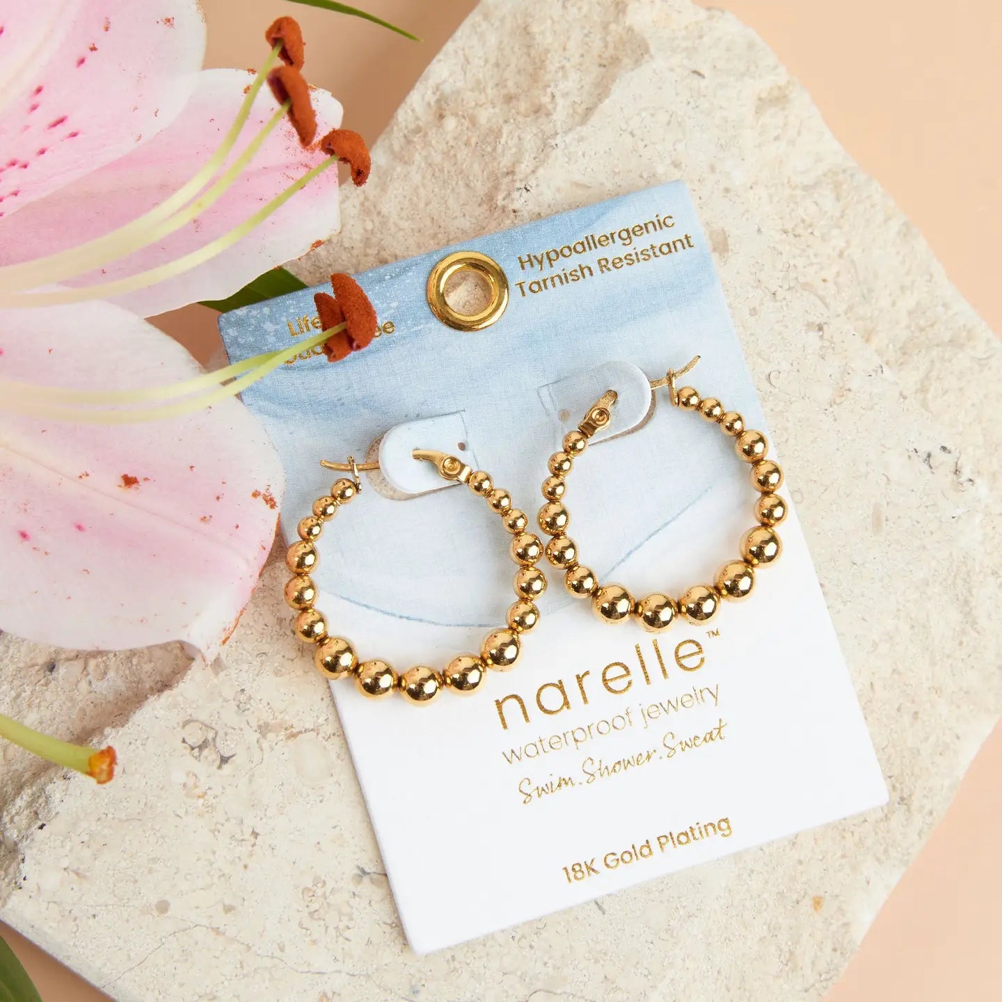 Bubble Hoop Earrings Gold