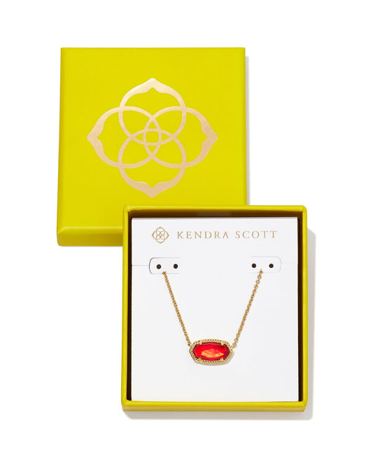 Kendra Scott Boxed Elisa Pendant Necklace in Gold Red Illusion