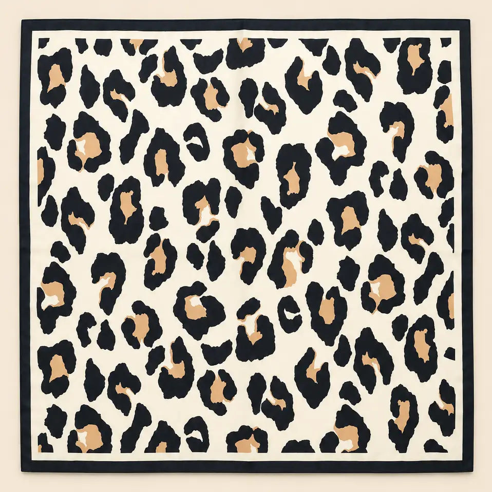 Large Leopard Animal Print Bandana Scarf