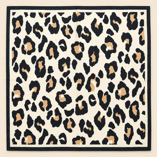 Large Leopard Animal Print Bandana Scarf