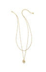 Your new favorite multi strand staple has arrived. With its sophisticated floral pendant and textured chains, the Brielle Multi Strand Necklace in Gold is one you’ll be wearing again and again. Dimensions: 17', 18.5' CHAINS WITH 3" EXTENDER, 0.8"L X 0.52"W PENDANT Season: SUMMER 2023