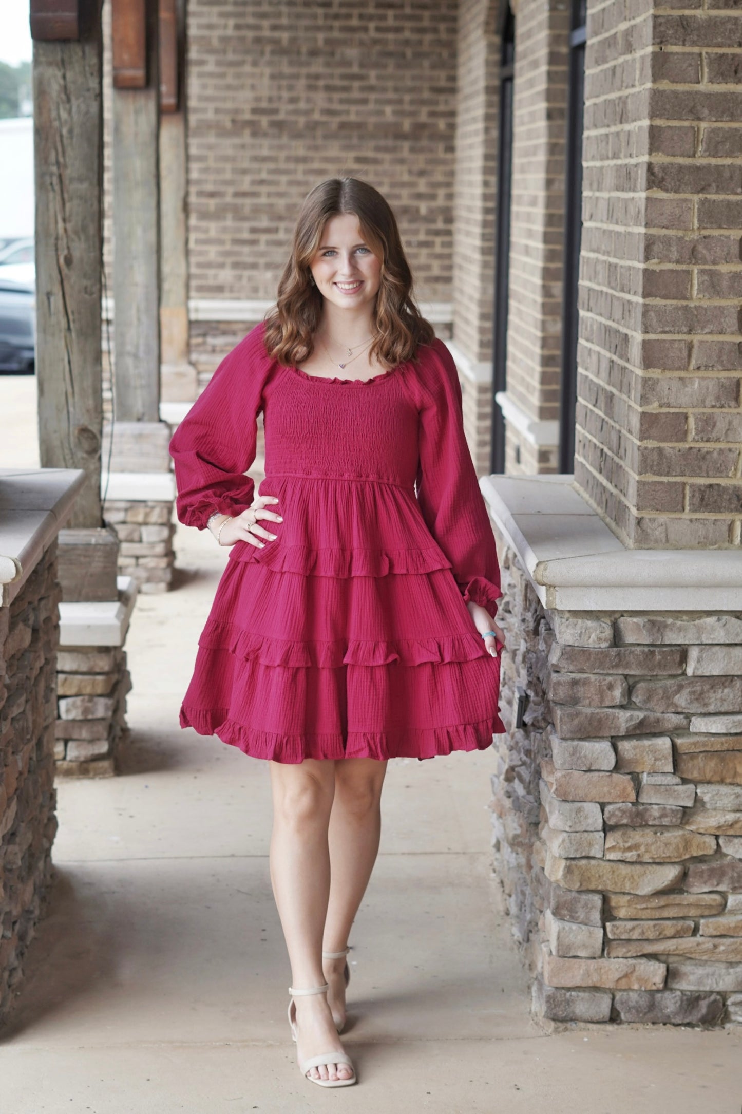 Sweet Cherry Square Neck Dress