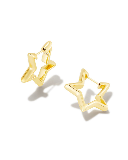 star shaped gold huge earrings, size is 0.88'L X 0.87"W