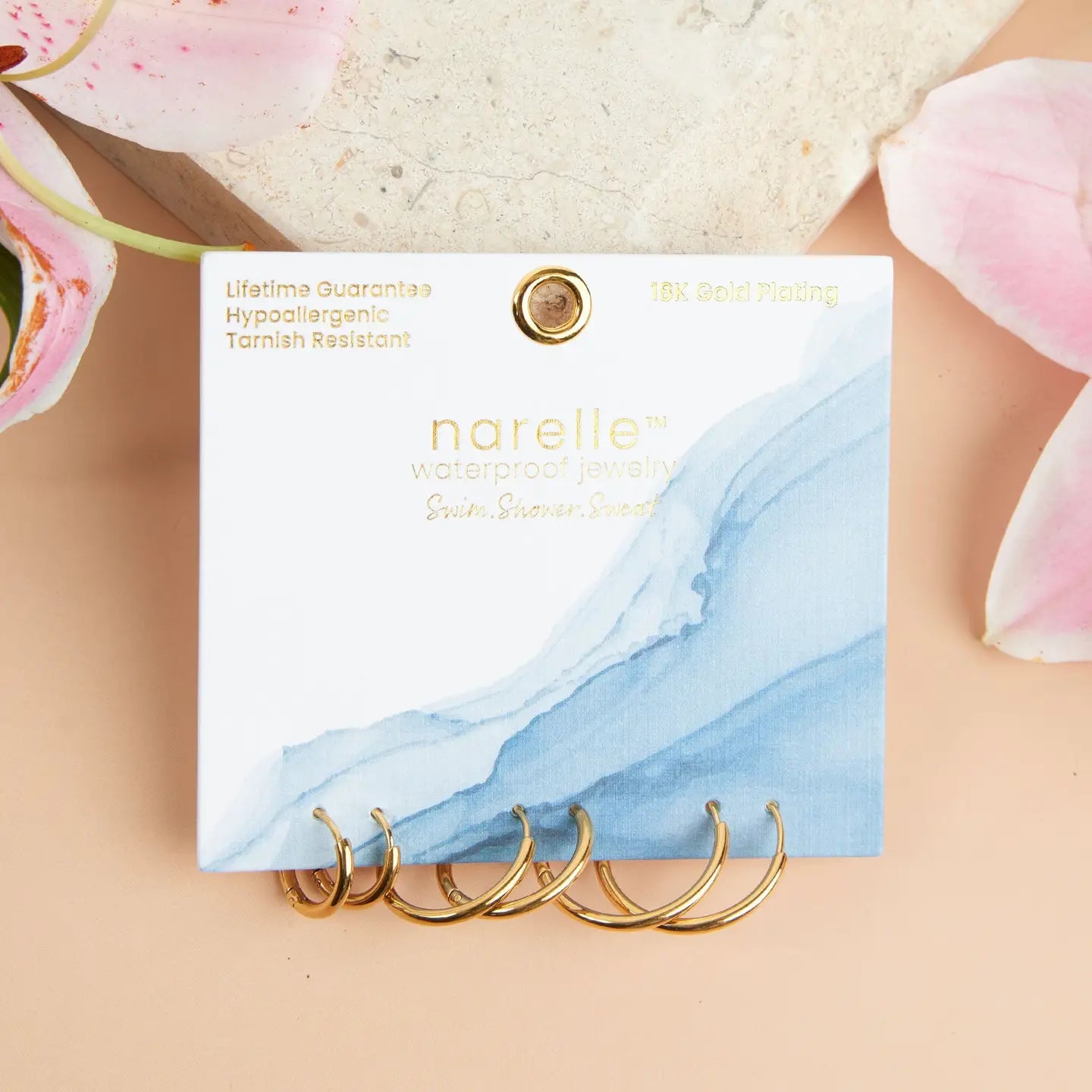 gold hoop trio set, three different sizes of plain gold hoops 