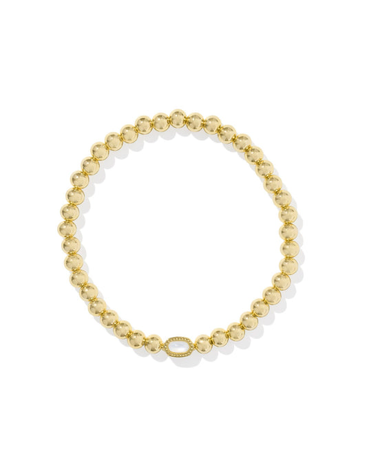 Mini Gold Stretch Bracelet, Iridescent Drusy Crystal, Size- 6.5' UN-STRETCHED CIRCUMFERENCE, 0.4"L X 0.35"W STATION