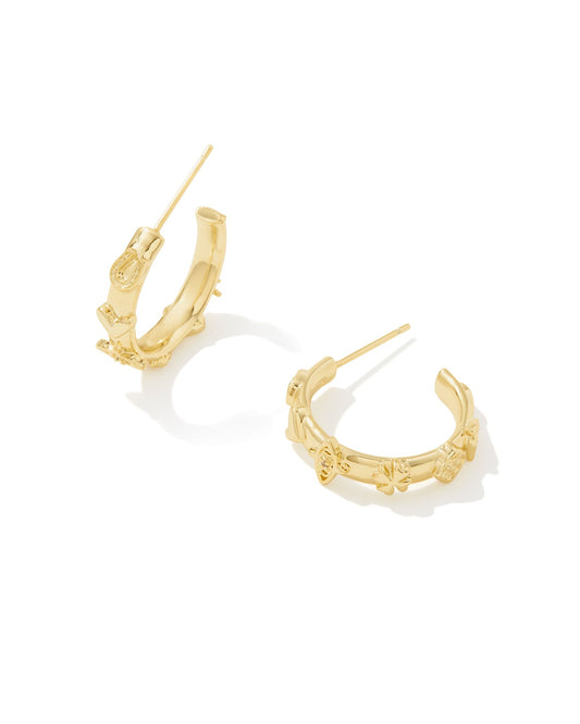 With dainty detailing, crystal sparkle, and a sleek silhouette, there’s so much to love about the Beatrix Gold Small Hoop Earrings in White Crystal. These bold hoops are studded with a horseshoe, clover, heart, moon, and our signature medallion for a touch of charm you’ll obsess over. Versatile and lightweight, we have a feeling you’ll never want to take these darling hoop earrings off.