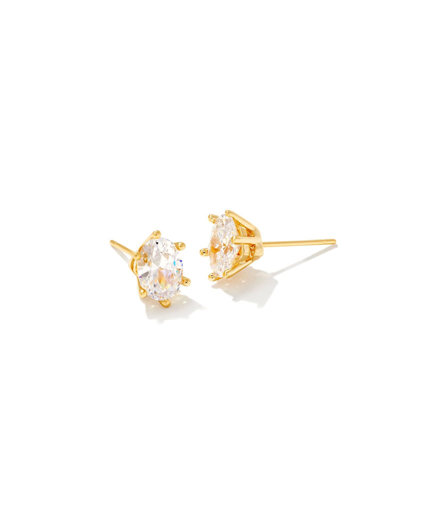 A timeless style designed to create an elegant silhouette. The Cailin Gold Crystal Stud Earrings in White Crystal are a showstopping statement that draw light in from all angles, turning heads in your direction. Perfect for dressing up any look and minimal enough for everyday wear, these crystal studs are a soon-to-be favorite in your collection.