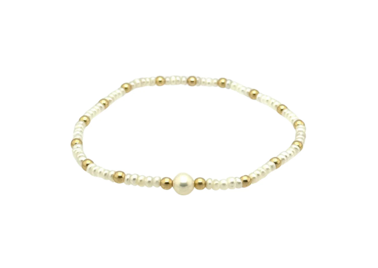 Gold Filled Bracelet With Pearl BALL BEAD MATERIALS:&nbsp;&nbsp;14K GOLD FILLED, STERLING SILVER OR ROSE GOLD BEAD SIZE: 3MM | FRESHWATER PEARLS 5MM STRETCHY LENGTH:&nbsp;6.5" OR 7" CLASP LENGTH:&nbsp;6" + 1.5" EXTENSION HIGH PERFORMANCE ELASTIC MADE IN MIAMI, MADE WITH LOVE