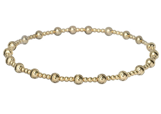 gold ball beaded bracelet BEADS: CLASSIC 2MM &amp; 4MM GOLD: 14K GOLD FILLED