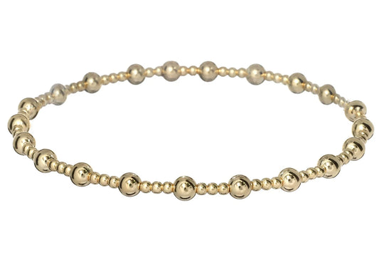gold ball beaded bracelet BEADS: CLASSIC 2MM & 4MM GOLD: 14K GOLD FILLED
