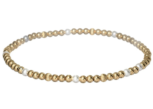 Gold Beaded Bracelet with some White Beads