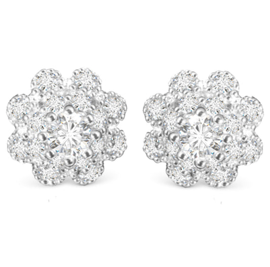 CZ Flower Stud-Silver