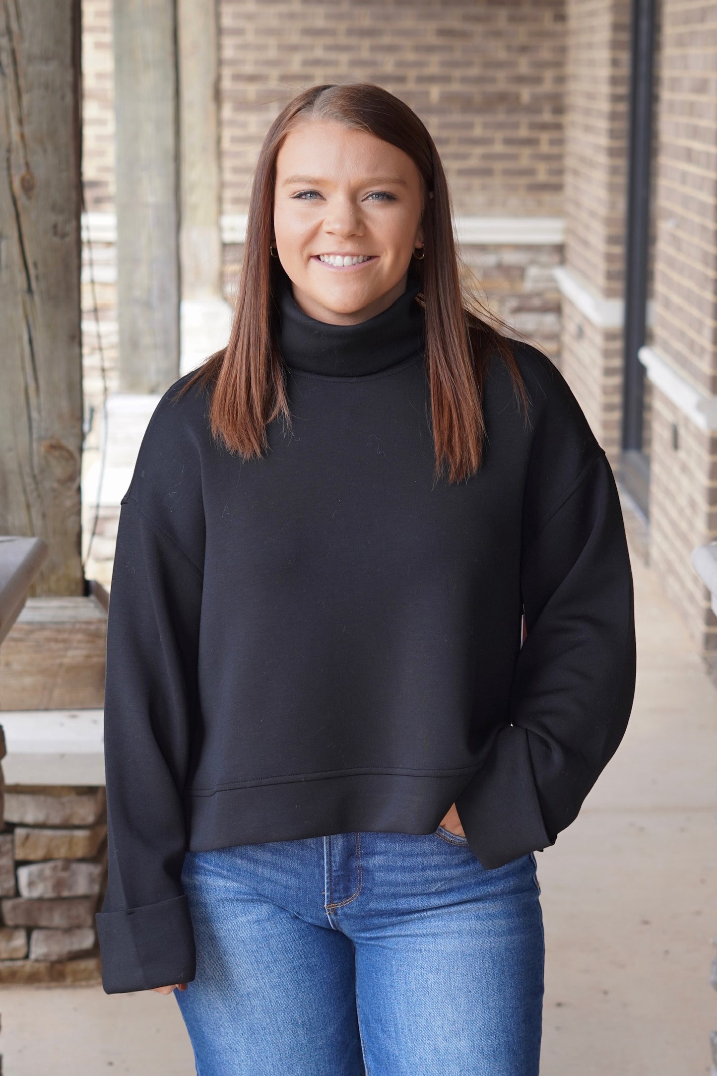 Spanx AirEssentials Turtleneck, Long Sleeves, Turtleneck, Super-soft, light-as-air fabric, 4-way stretch for maximum comfort, Hip-Length Pullover: Hits at the natural waist for a flattering fit, Soft Spacer Fabric: Luxurious, light-as-air fine knit provides the ultimate drapey softness, Colors: Very Black. 