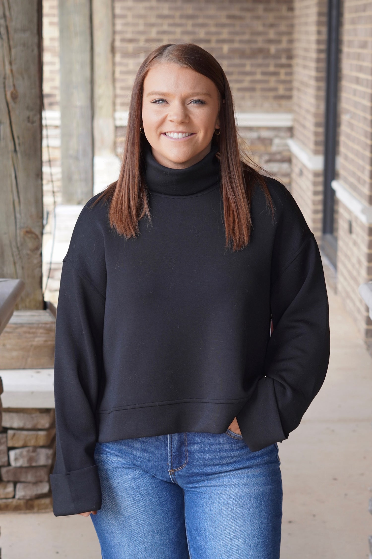 Spanx AirEssentials Turtleneck, Long Sleeves, Turtleneck, Super-soft, light-as-air fabric, 4-way stretch for maximum comfort, Hip-Length Pullover: Hits at the natural waist for a flattering fit, Soft Spacer Fabric: Luxurious, light-as-air fine knit provides the ultimate drapey softness, Colors: Very Black. 