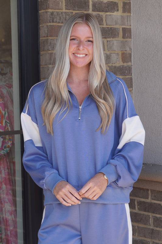 Delaney Dusty Blue Pullover