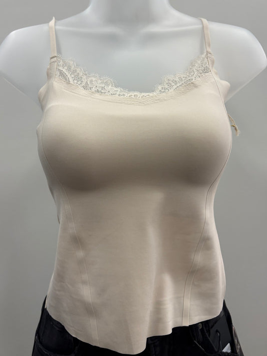 Padded Tan Lace Trim Cami