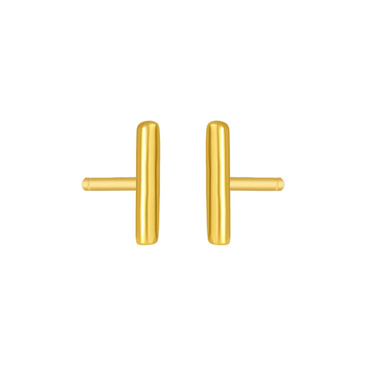 Bar Stud, 18k gold plated,  18k gold plated, 925 sterling silver
