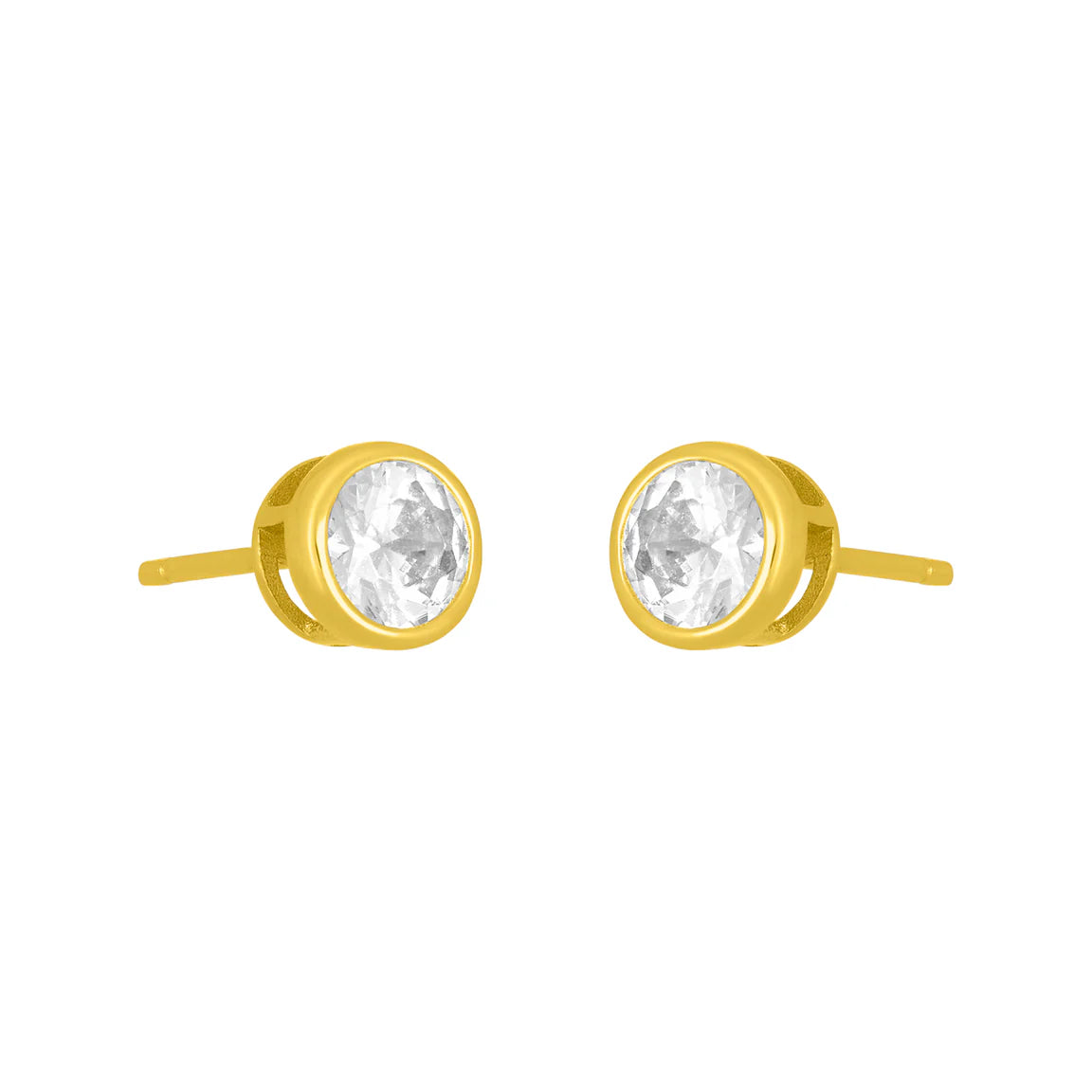 crystal stud, 18k gold plated 925 sterling silver, cubic zirconia. Hypoallergenic.