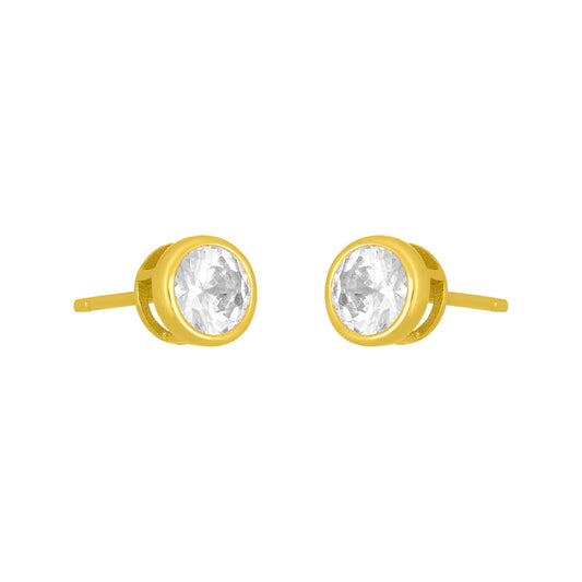 crystal stud, 18k gold plated 925 sterling silver, cubic zirconia. Hypoallergenic.