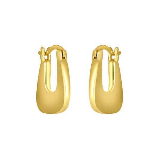 Gold thick hoops, 18k gold plated, 925 sterling silver, 12.7mm length