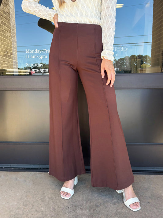 Cocoa Pleated Wide Leg Pants