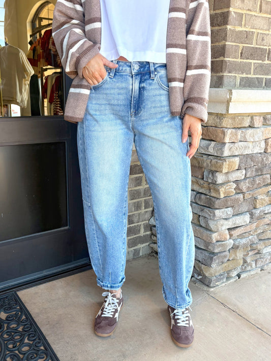 Bailey Medium Wash Barrel Jeans