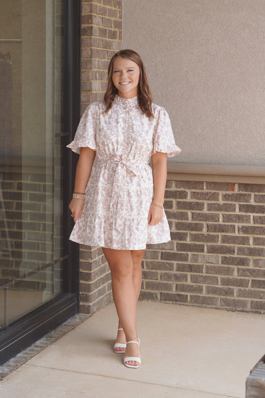 Pink Peony Mini Dress