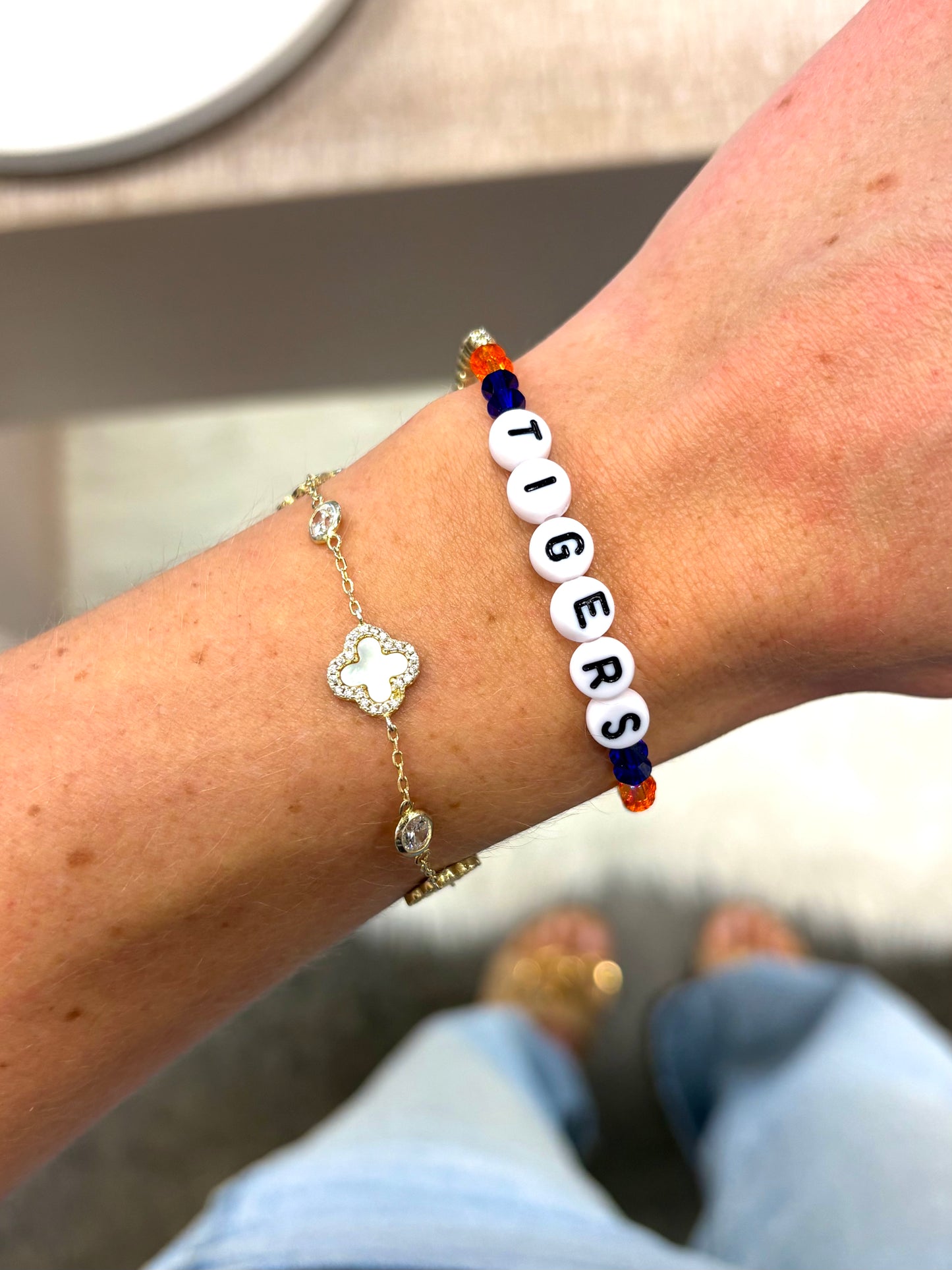 Tigers Gold Filled Beaded Bracelet