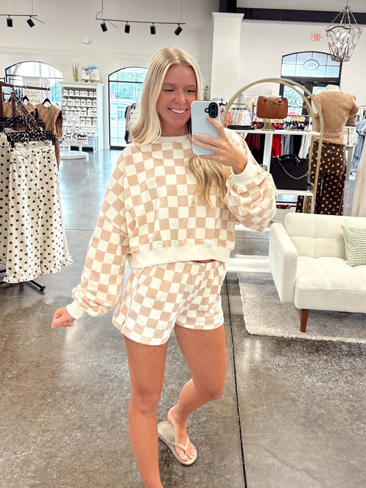 Latte Checkmate Sweatshirt