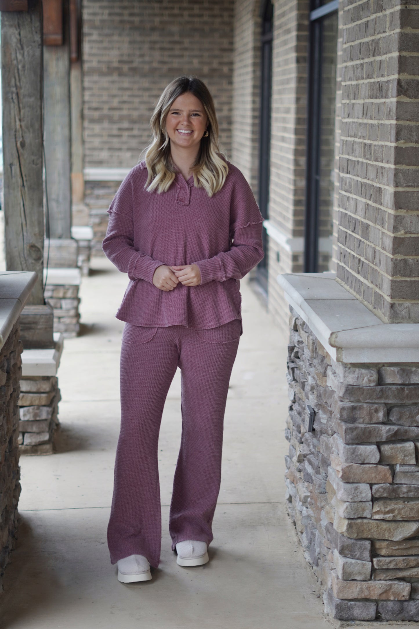 Remi Relax Waffle Knit Pants with its matching Roxy Relax Waffle Knit Top!