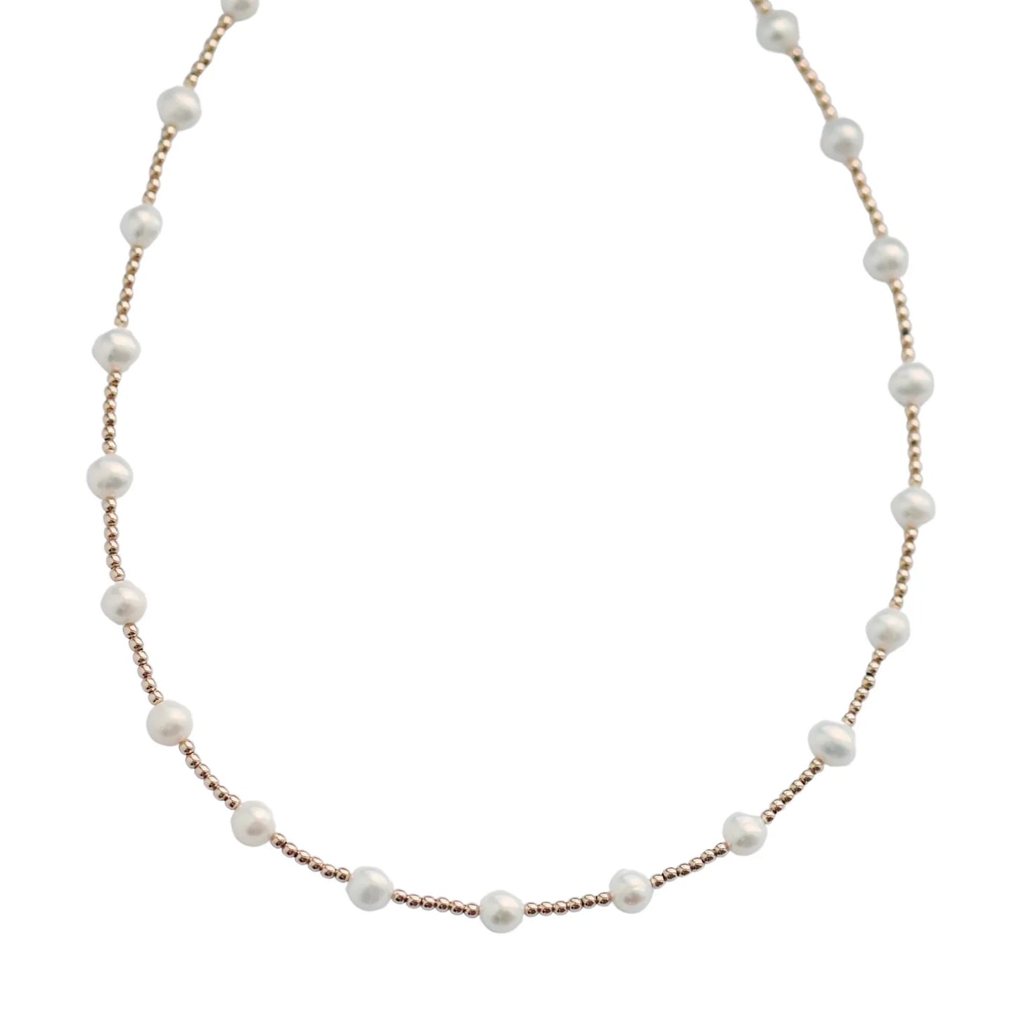 Bara Gold Bead & Pearl Choker