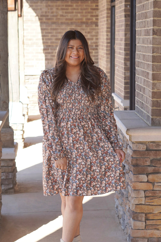 Farrah Vintage Floral Smocked Dress