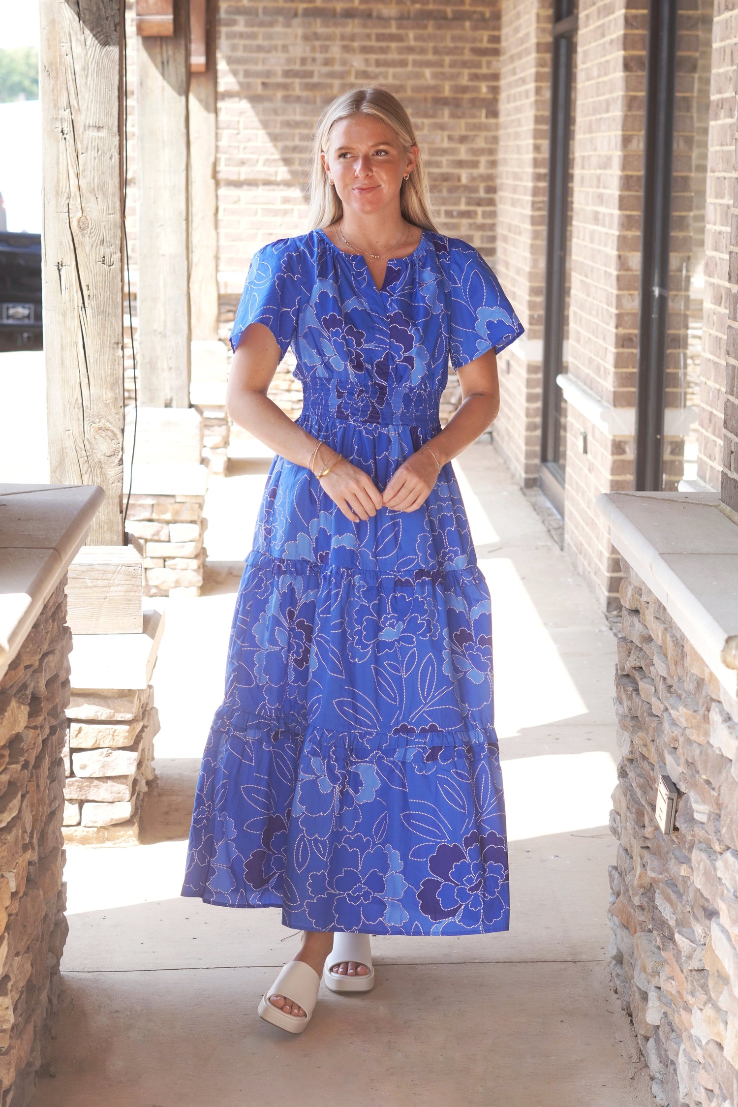 Charlot Cobalt Floral Maxi Dress