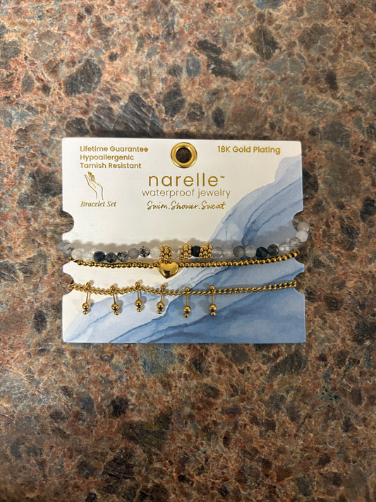 Narelle Waterproof Bracelet Heart Beaded 3-Piece Set