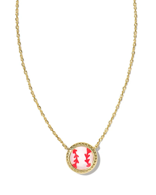 gold baseball pendant necklace