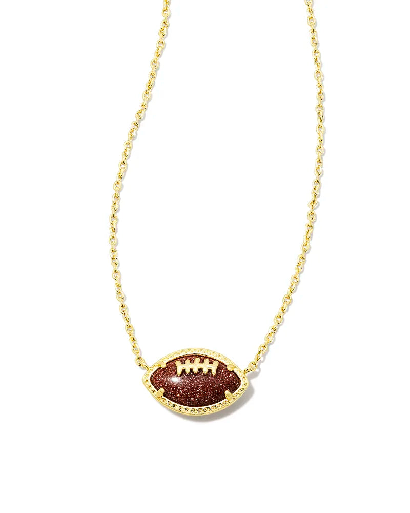 gold football pendant necklace