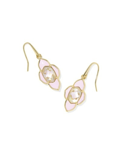 Kendra Scott Abbie Medallion Small Drop Earrings Pink Mix