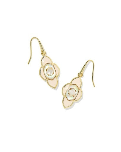 Kendra Scott Abbie Medallion Small Drop Earrings Neutral Mix