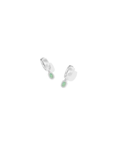 Kendra Scott Mini Ellie Huggie Earrings Green Opal