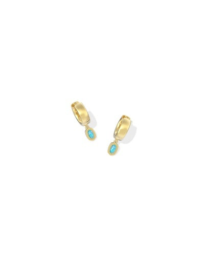 Kendra Scott Mini Ellie Wide Huggie Earrings Blue Opal