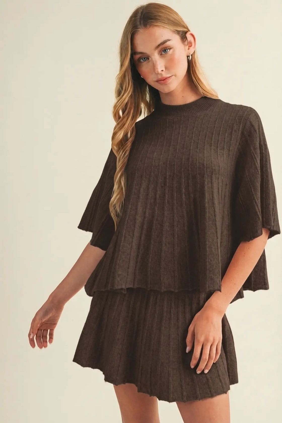 Espresso Ribbed Knit Top