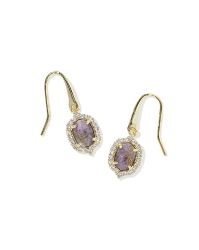 Kendra Scott Purple Amethyst Daphne Crystal Frame Drop Earrings