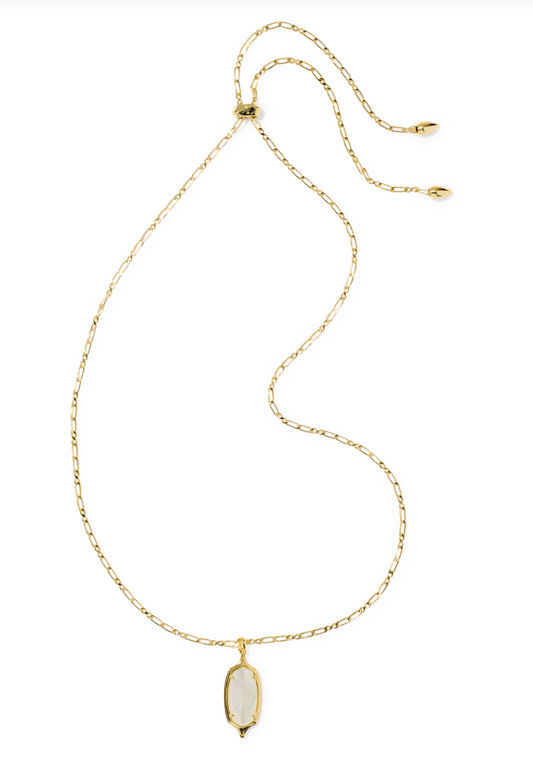 Kendra Scott Mother-of-Pearl Dani Stepped Frame Long Pendant Necklace