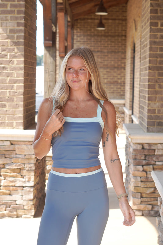 Slate Contrast Active Tank Top